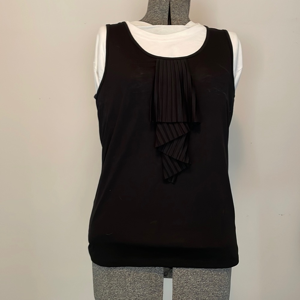 Sleeveless tee. Talbots. Size L. Black. Never worn. Excellent condition.